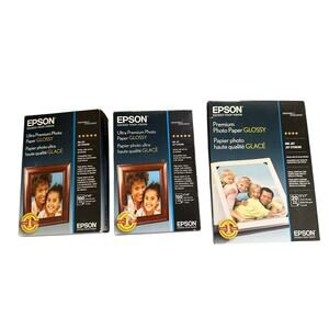Bundle Lot 3 Epson Ultra Premium Photo Paper Glossy 4 x 6" (200)  5 x 7"  (20)